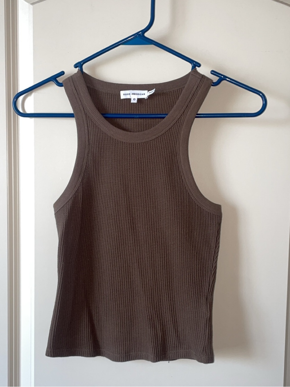Good American Chocolate Brown Ribbed Tank